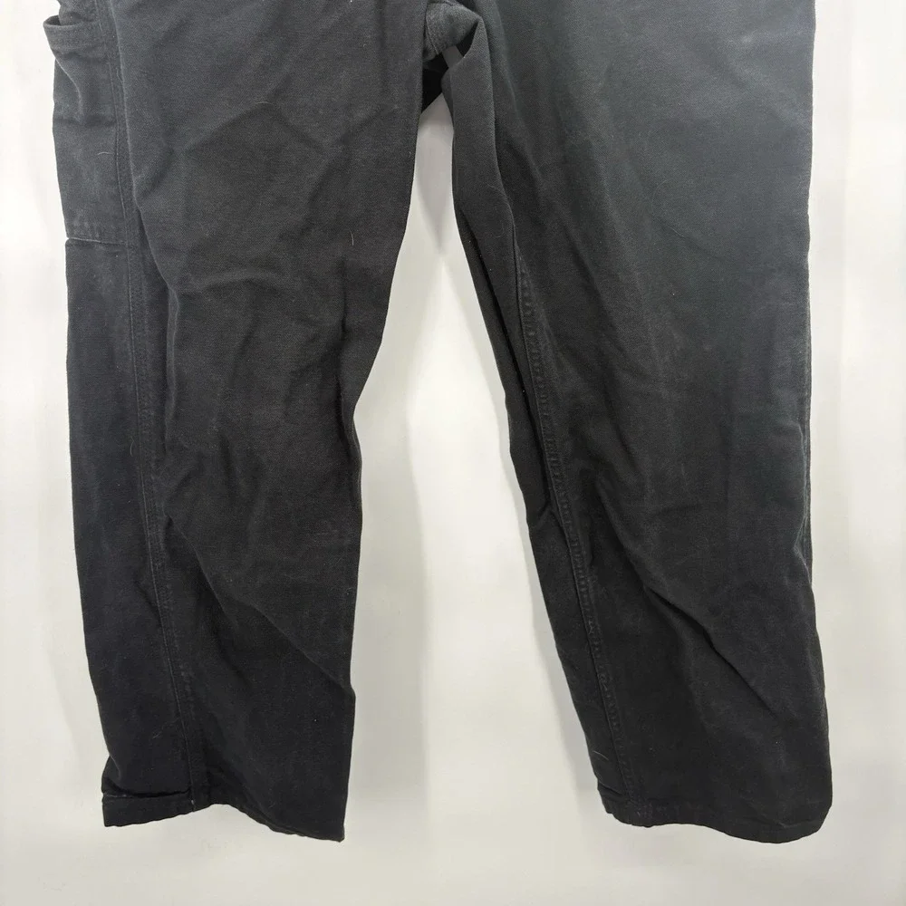 Carhartt Mens Size 32 x 30 Loose Fit Black Carpenter Pants 100% Cotton